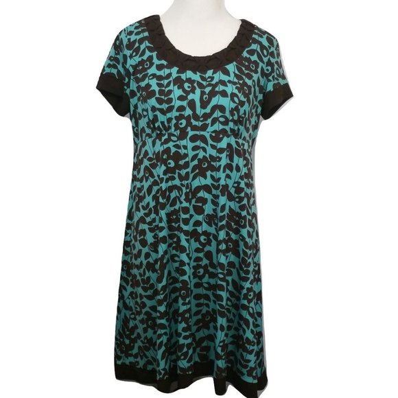 Apt. 9 dress in brown & turquoise Petite PL - Picture 1 of 6